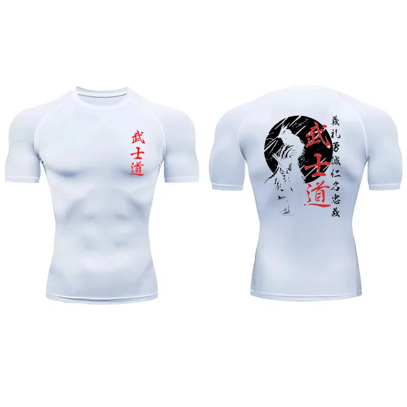 Apex Ritual – Japan Samurai Spirit Compression T-Shirt – Quick-Dry Athletic Gym Running Tee