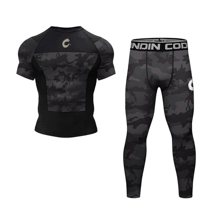 Apex Ritual – Black No Gi BJJ Jiu Jitsu T-Shirt & MMA Shorts Set – Rashguard & Compression Wear
