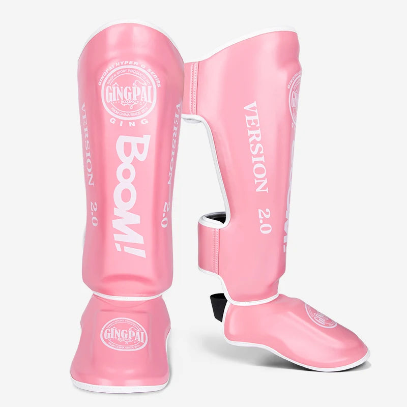 Apex Ritual – PU Leather Boxing Shin Guards – MMA & Muay Thai Ankle Protector Shin Pads