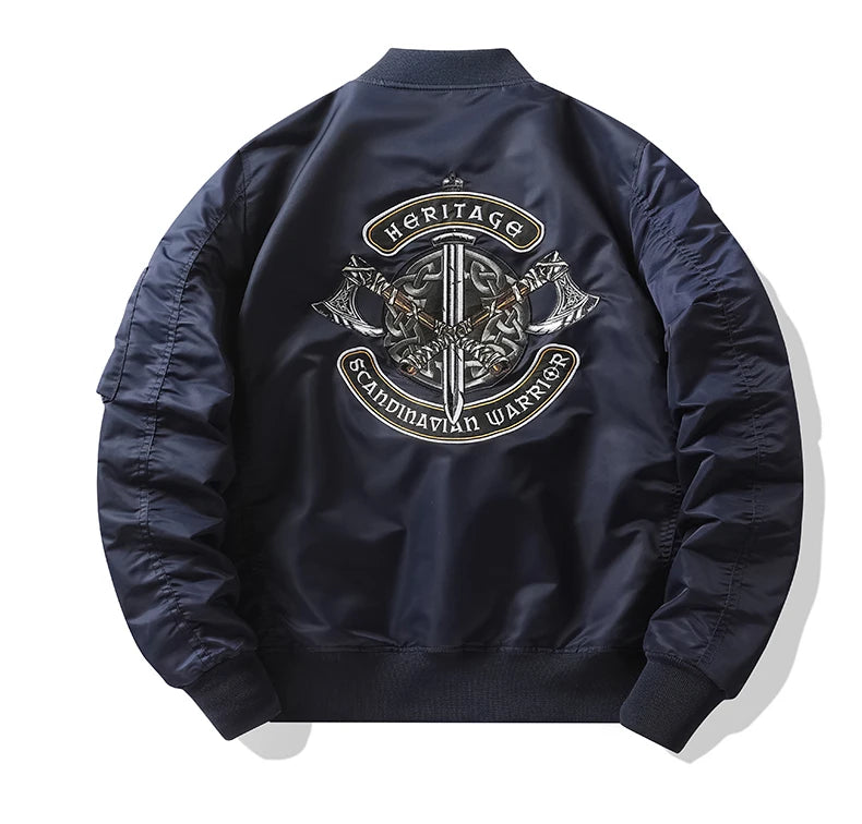 Apex Ritual – Spring Autumn Embroidered MA1 Pilot Jacket Men – Trendy American Workwear Baseball Style