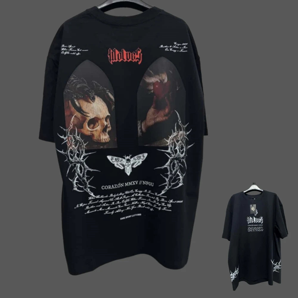 Apex Ritual – Anime Print Men's Crewneck T-Shirt – Loose Casual Fitness Training Cotton Tee