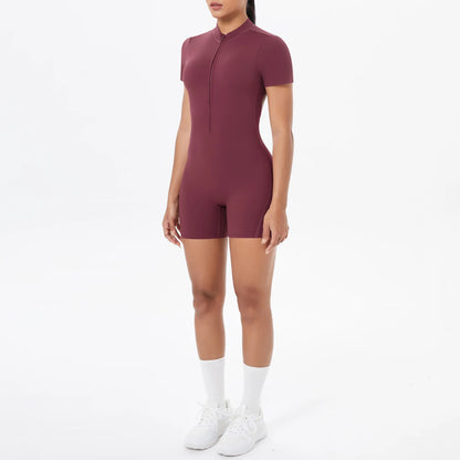 Apex Ritual – Women's One-Piece Training Jumpsuit – Zip-Front Workout Bodysuit