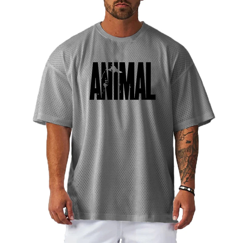 Apex Ritual – Men's Oversized Mesh Gym T-Shirt – Quick-Dry Training & Running Tee