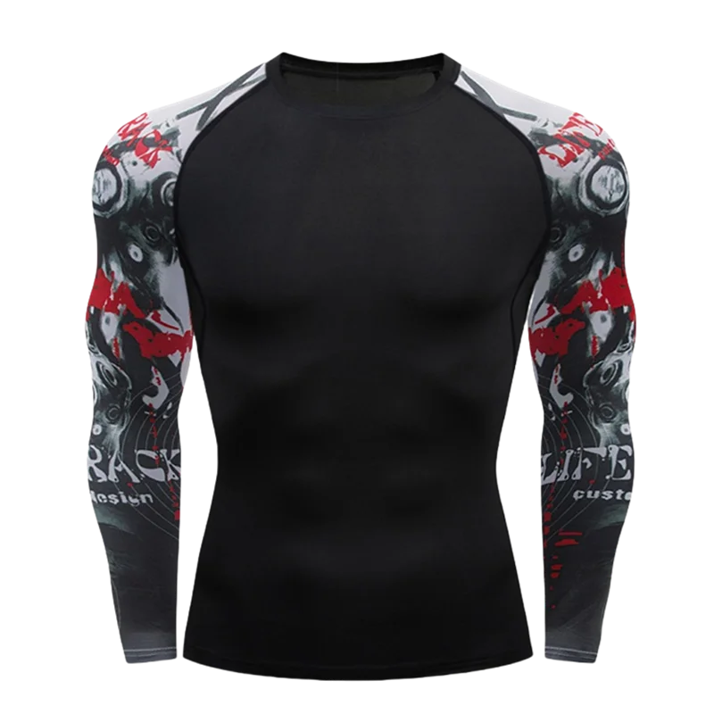 Apex Ritual – MMA Long Sleeve Rashguard – BJJ Muay Thai Compression Shirt Gym Boxing Jersey