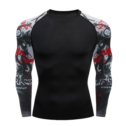 Apex Ritual – MMA Long Sleeve Rashguard – BJJ Muay Thai Compression Shirt Gym Boxing Jersey