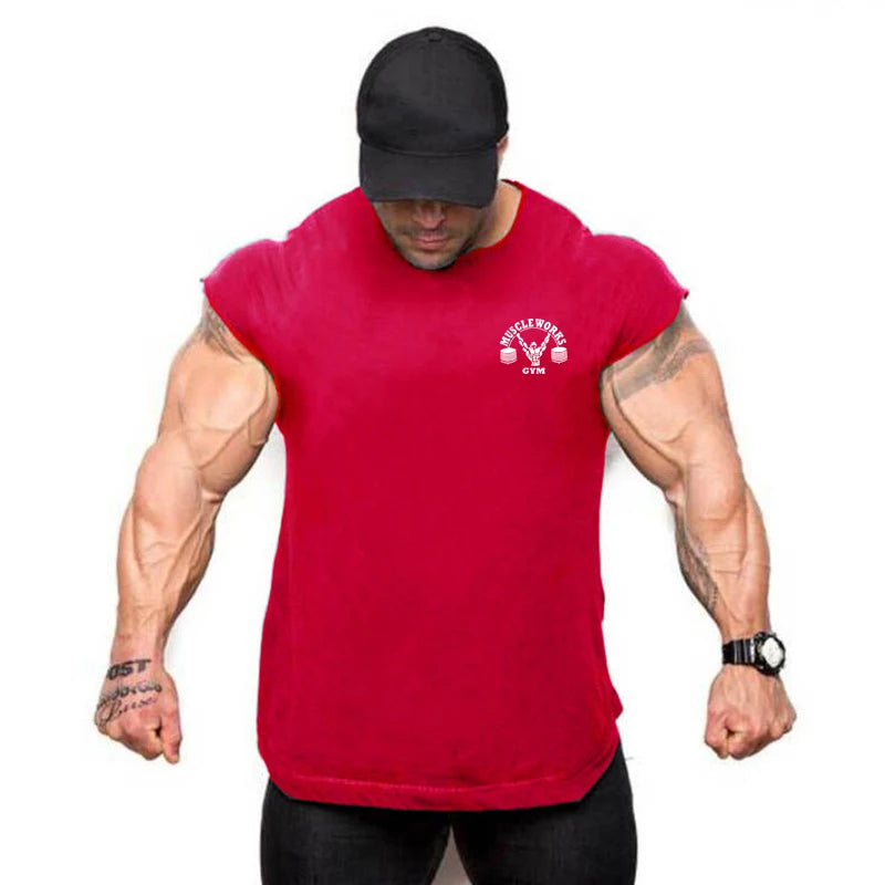 Apex Ritual – Men's Cotton Stringer Tank Top – Sleeveless Bodybuilding Gym Vest