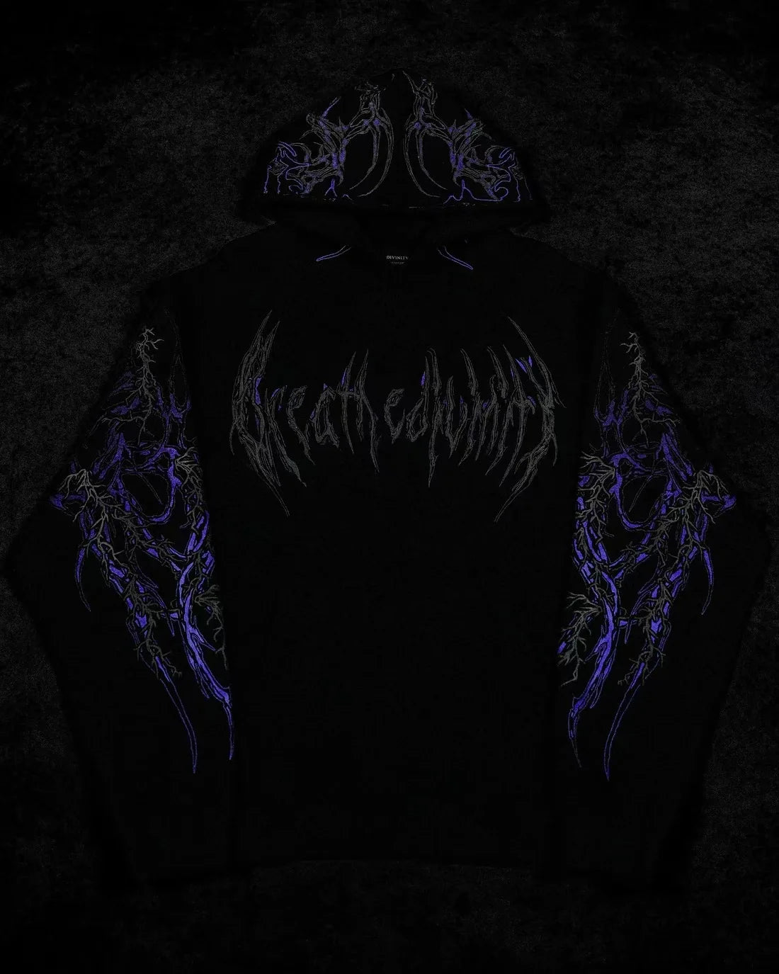 Apex Ritual – Men's Dark Floral Hooded Sweatshirt – Oversized American Streetwear Fitness Pullover