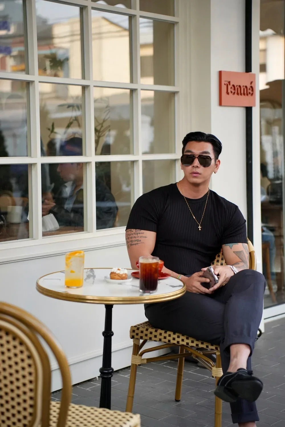 Apex Ritual – Men's Vertical Stripe Training T-Shirt – Elastic Short Sleeve Summer Fitness Tee