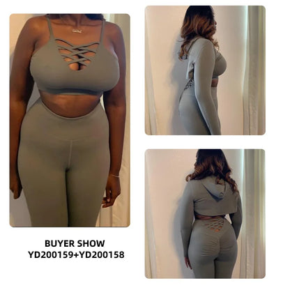 Apex Ritual – Women's 3-Piece Activewear Set – Hoodie, Bra & Leggings