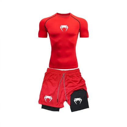 Apex Ritual Men's Training Set – Short-Sleeve Tee & Quick-Dry Mesh Shorts