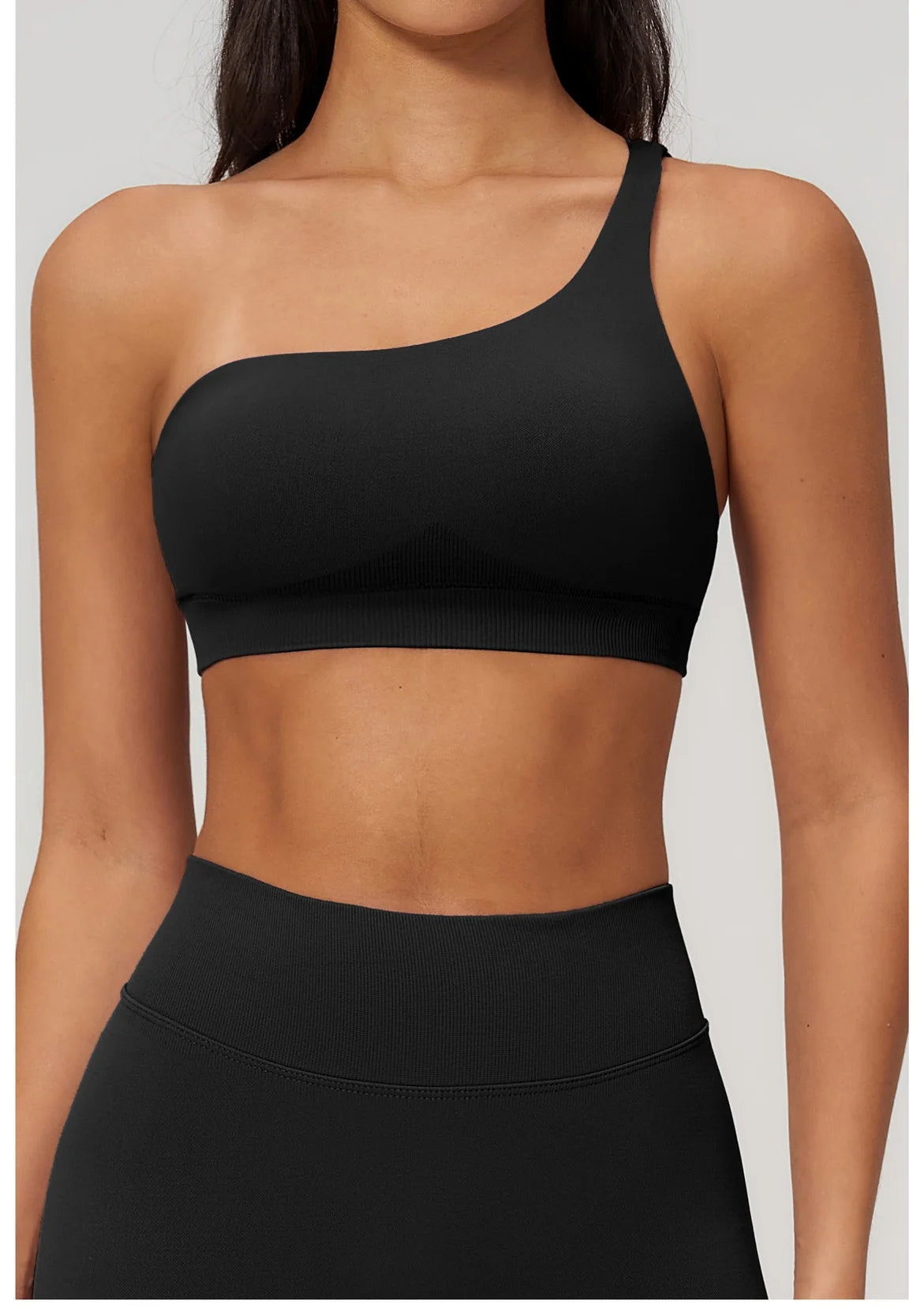 Apex Ritual – Seamless Sport Bra Women – Breathable Shockproof Oblique Shoulder Yoga Bra Sportswear