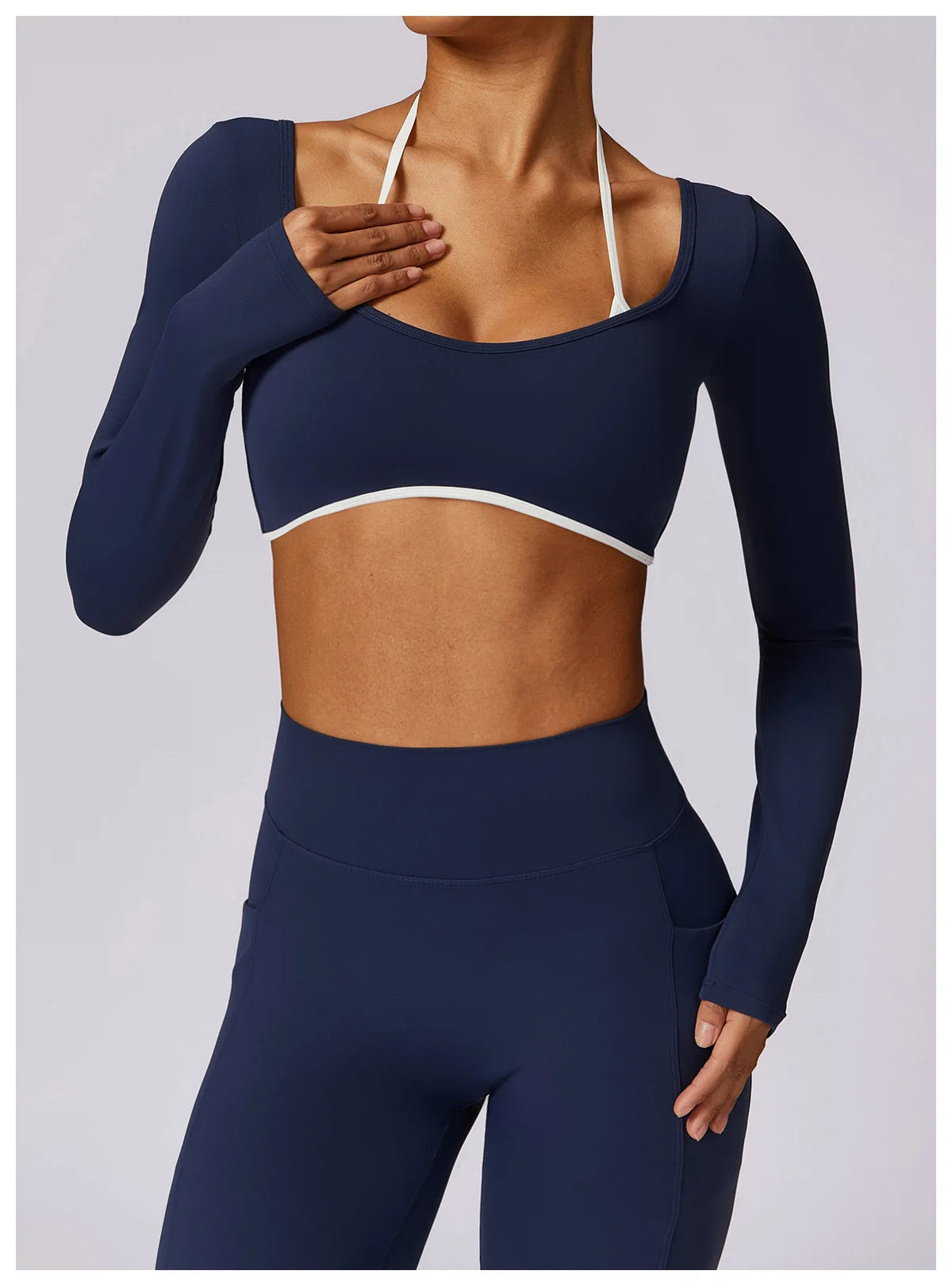Apex Ritual Women's Backless Long-Sleeve Yoga Top – Quick-Dry Training Shirt
