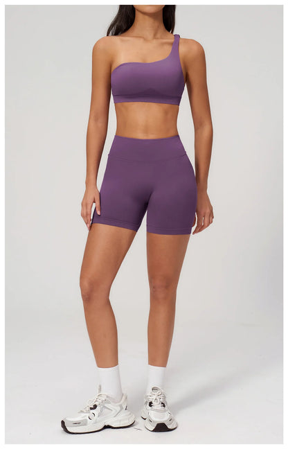 Apex Ritual – Seamless Sport Bra Women – Breathable Shockproof Oblique Shoulder Yoga Bra Sportswear