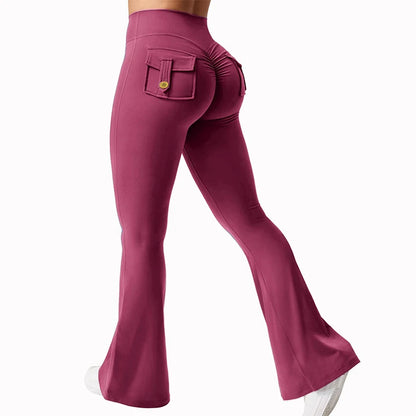 Apex Ritual – Women's High-Waist Flare Leggings – Pocket Quick-Dry Training Pants