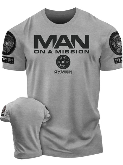 Apex Ritual – GYM Letter Print Round Neck T-Shirt – Breathable Men's Sports Top