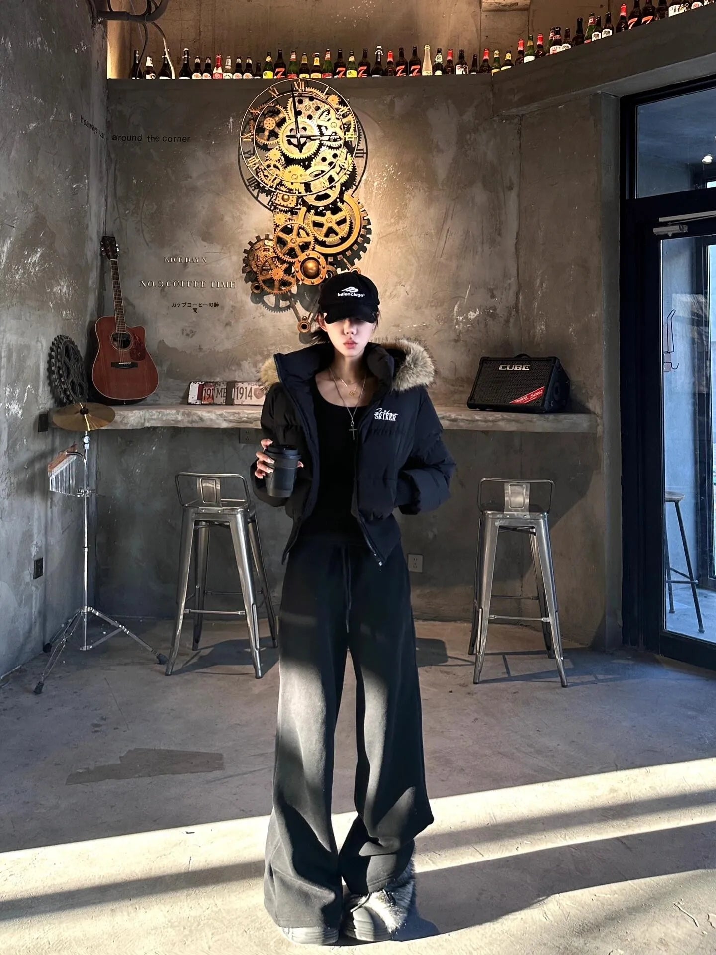 Apex Ritual – American Style Long Sleeve Round Neck Slim Casual Pants Set – Letter Print Ensemble