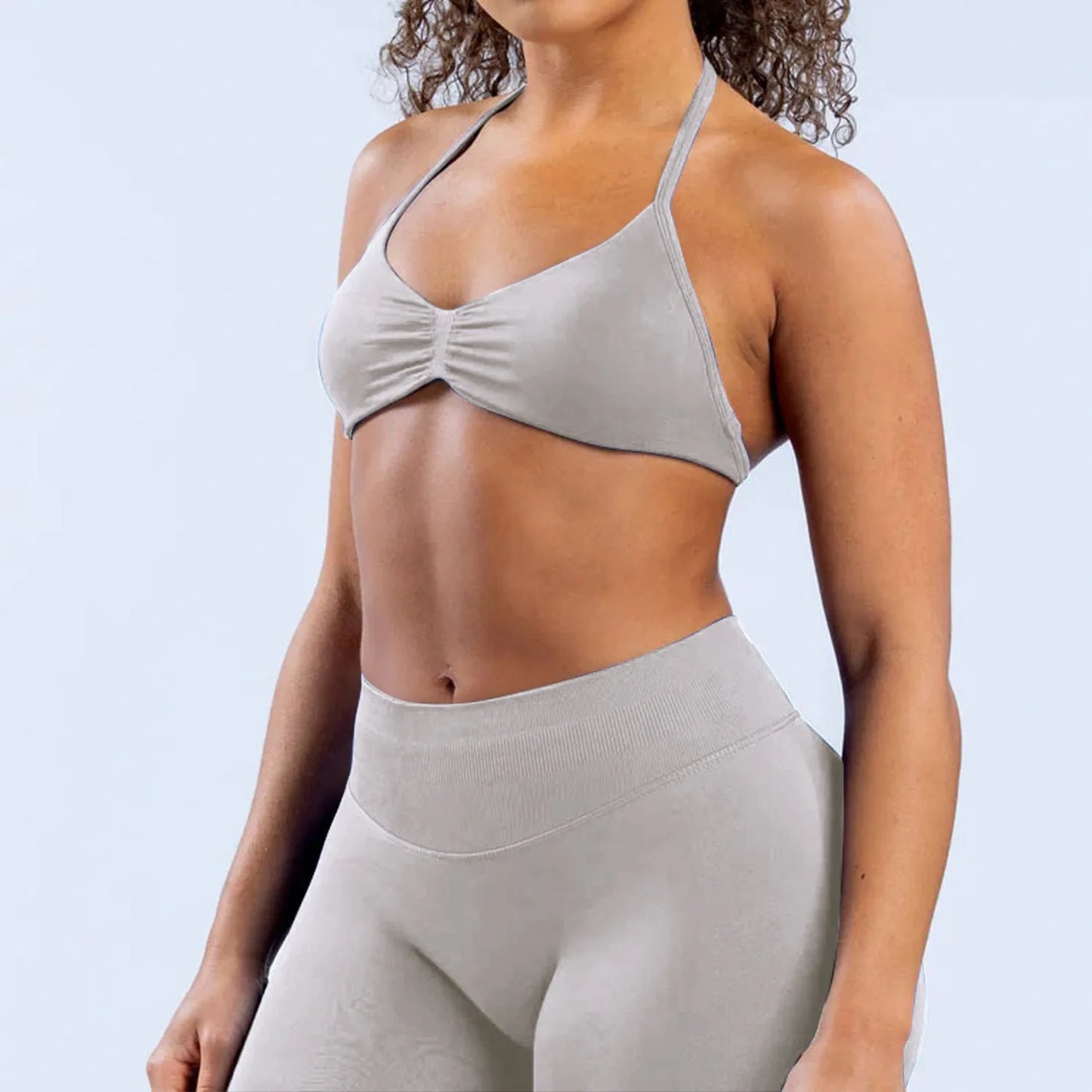 Apex Ritual – Women's 2-Piece Gym Set – Strappy Bra & High-Waist Scrunch Shorts