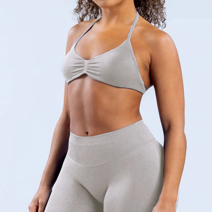 Apex Ritual – Women's 2-Piece Gym Set – Strappy Bra & High-Waist Scrunch Shorts