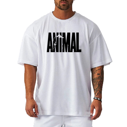 Apex Ritual – Men's Oversized Mesh Gym T-Shirt – Quick-Dry Training & Running Tee