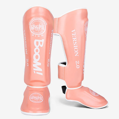 Apex Ritual – PU Leather Boxing Shin Guards – MMA & Muay Thai Ankle Protector Shin Pads