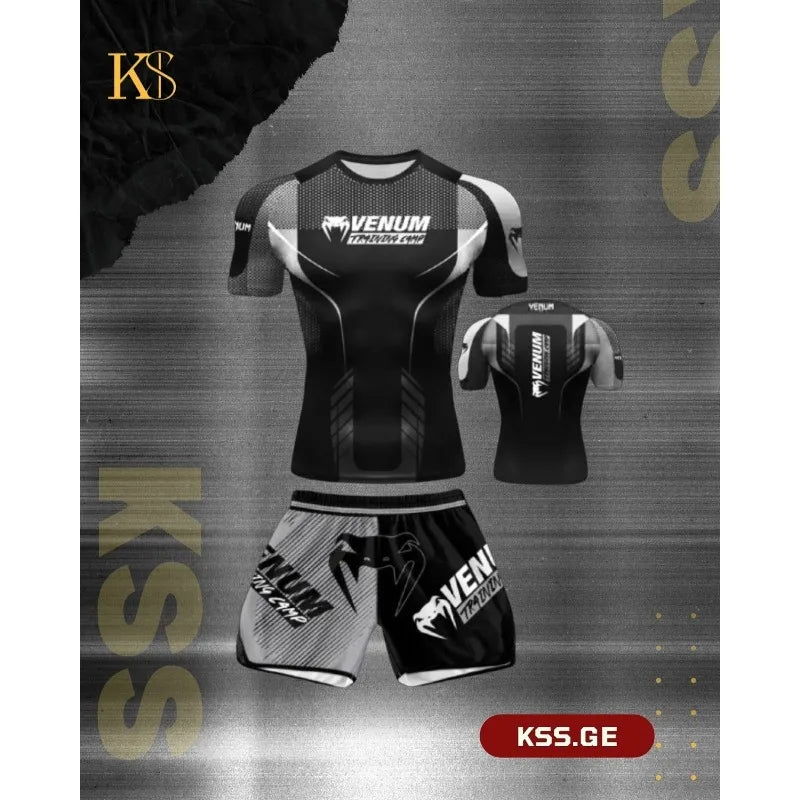 Apex Ritual – Men's Martial Arts & Boxing Casual Set – Short-Sleeve Shorts Set