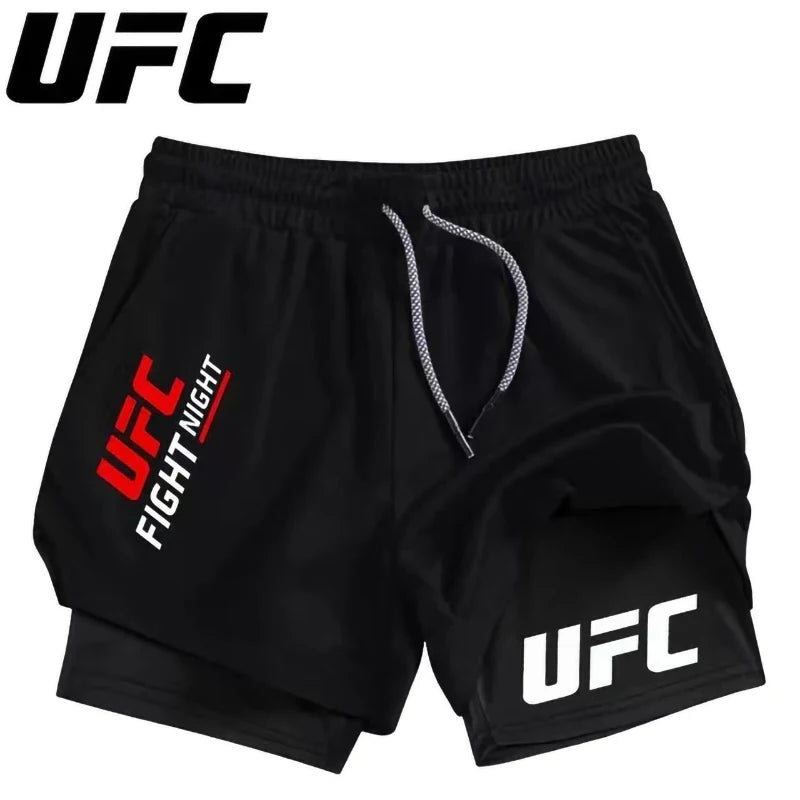 Apex Ritual – Men's 2-in-1 Fitness Running Shorts – Compression Lining with Phone Bag & Towel Ring