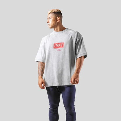 Apex Ritual – Oversized Men's Letter Print Sports Tee – Training Streetwear T-Shirt