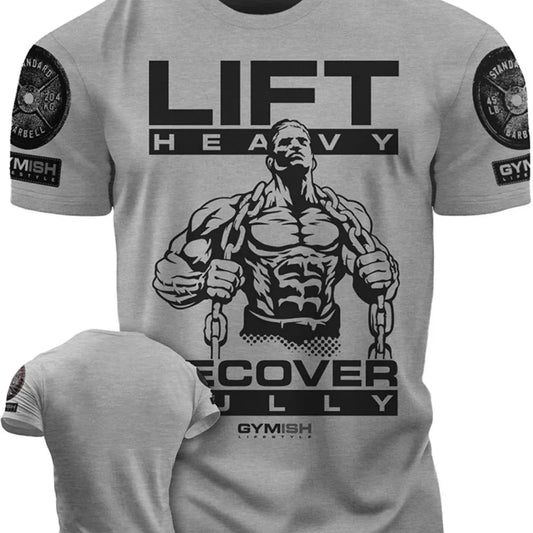 Apex Ritual Men's GYM Letter Print T-Shirt – Breathable Cotton Training Tee