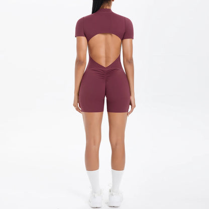 Apex Ritual – Women's One-Piece Training Jumpsuit – Zip-Front Workout Bodysuit