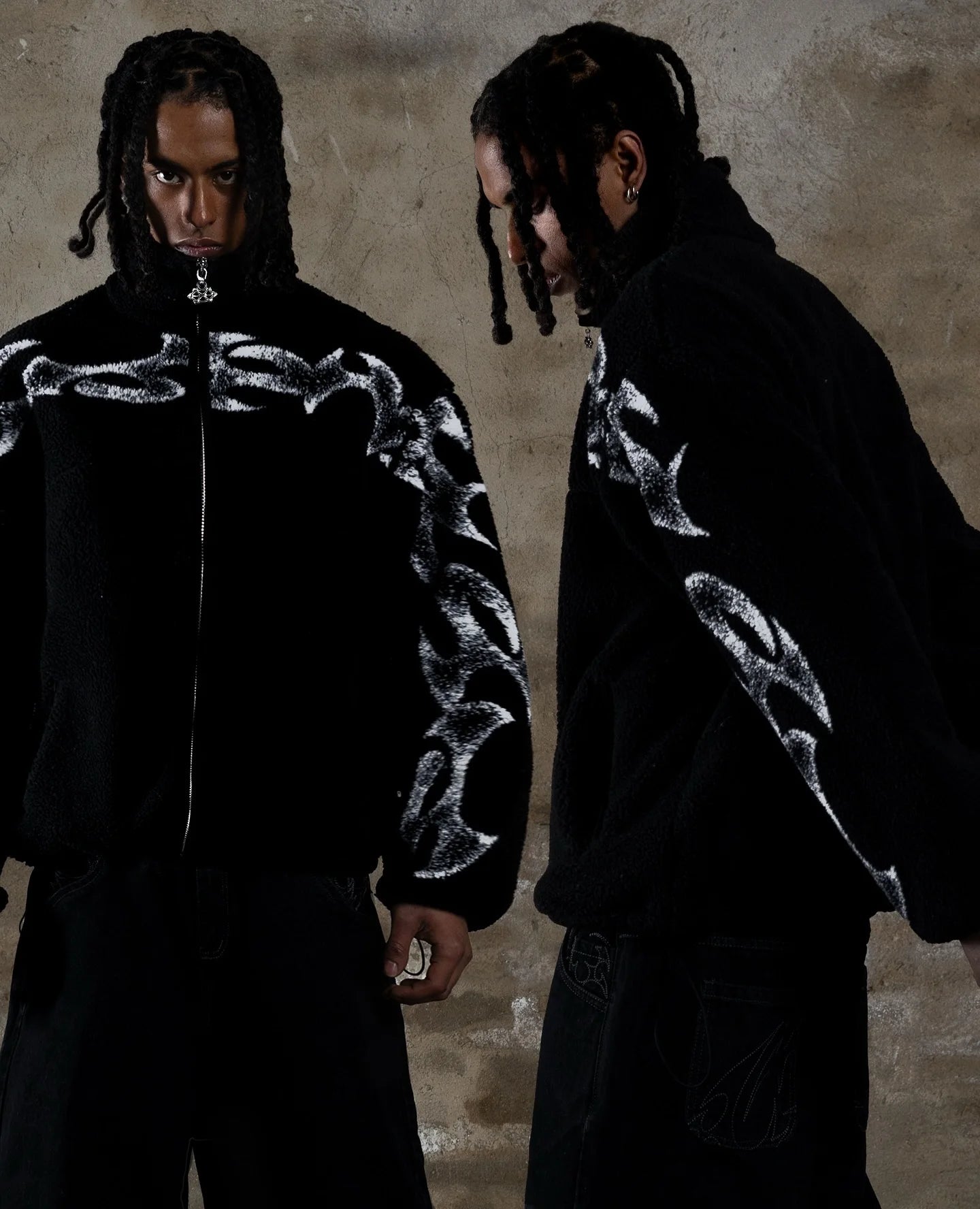 Apex Ritual – Street Cool Original Graphic Printed Jacket – Upright Collar Zipper Retro Hip Hop