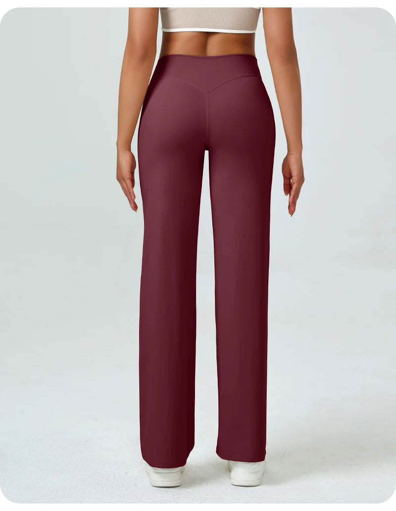 Apex Ritual – Women's High-Waist Straight-Leg Yoga Pants – Relaxed Fit Training Trousers