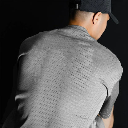 Apex Ritual – Men's Oversized Mesh Gym T-Shirt – Quick-Dry Training & Running Tee