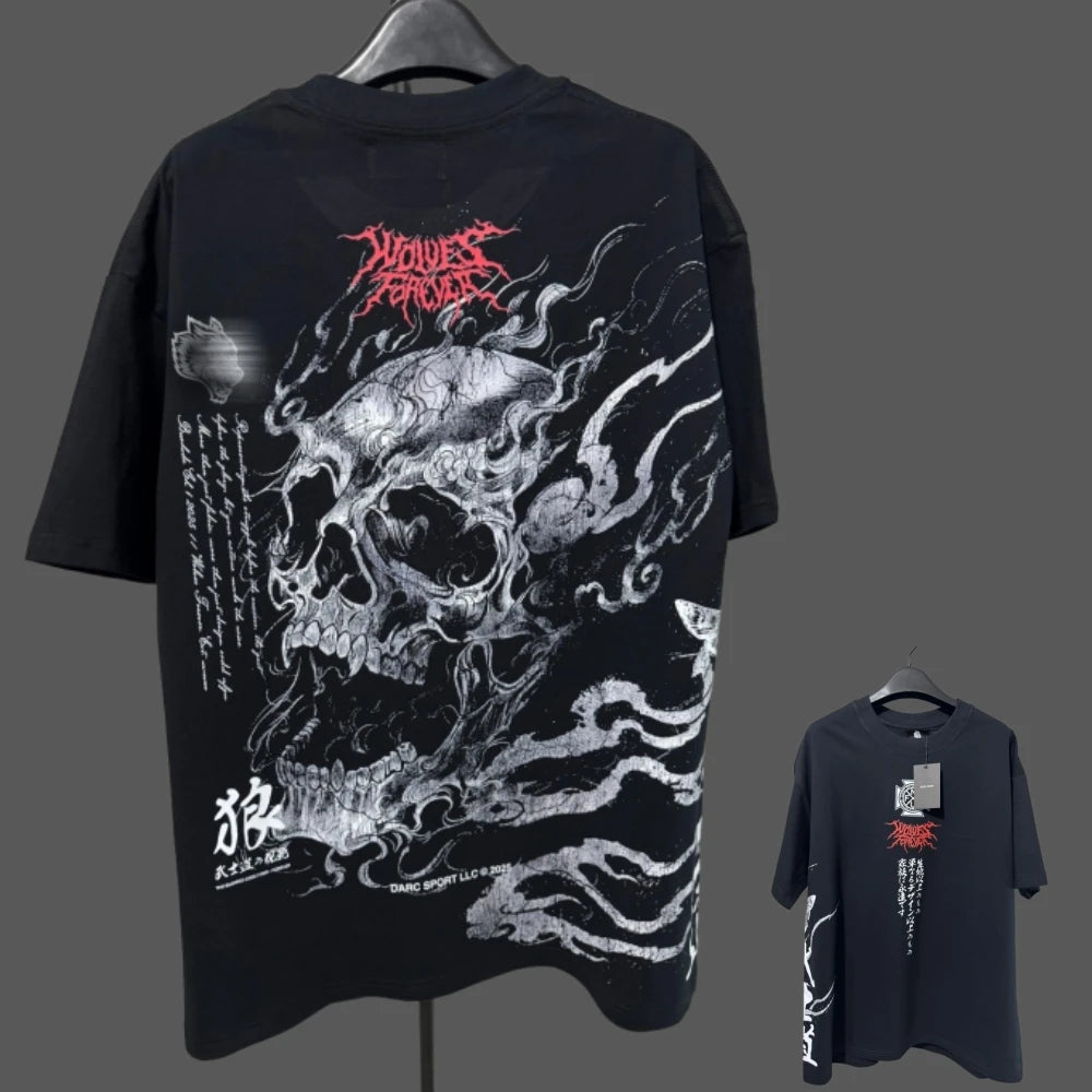 Apex Ritual – Anime Print Men's Crewneck T-Shirt – Loose Casual Fitness Training Cotton Tee