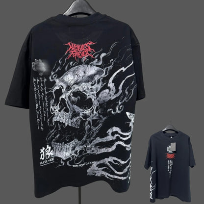 Apex Ritual – Anime Print Men's Crewneck T-Shirt – Loose Casual Fitness Training Cotton Tee