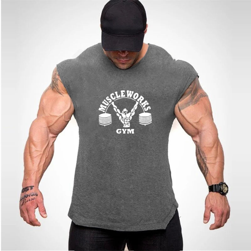 Apex Ritual – Men's Cotton Stringer Tank Top – Sleeveless Bodybuilding Gym Vest