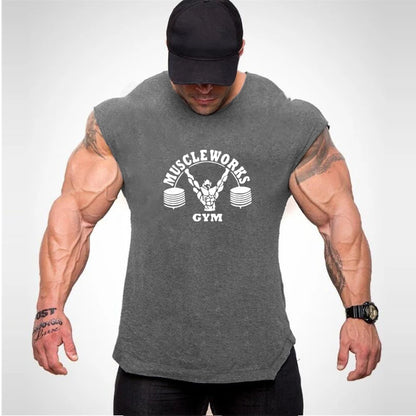 Apex Ritual – Men's Cotton Stringer Tank Top – Sleeveless Bodybuilding Gym Vest