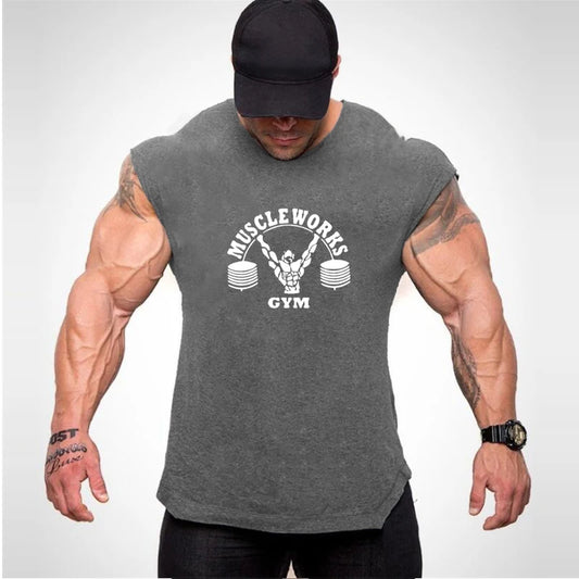 Apex Ritual – Men's Cotton Stringer Tank Top – Sleeveless Bodybuilding Gym Vest