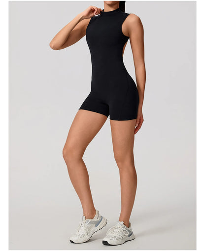 Apex Ritual – Sleeveless Yoga Bodysuit Women – High Stretch Push Up Fitness Jumpsuit