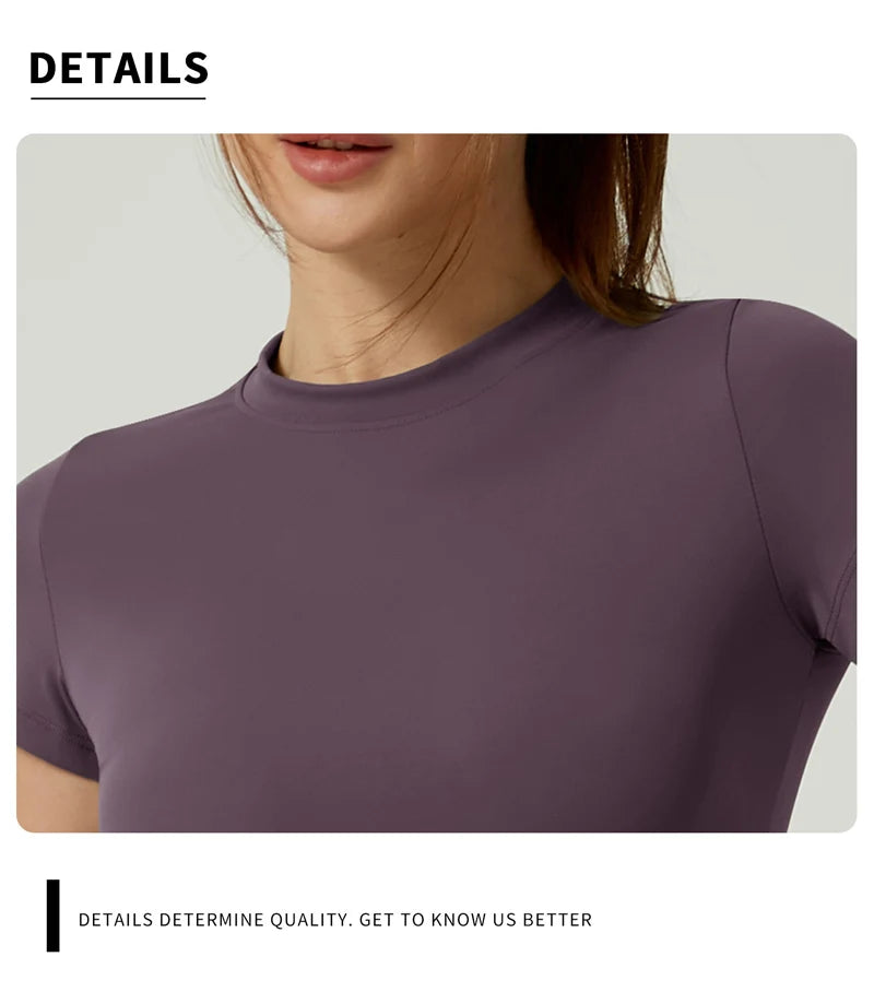 Apex Ritual – Women's Seamless Short-Sleeve Crop Top – Yoga & Running Activewear