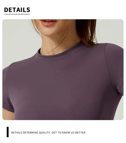 Apex Ritual – Women's Seamless Short-Sleeve Crop Top – Yoga & Running Activewear