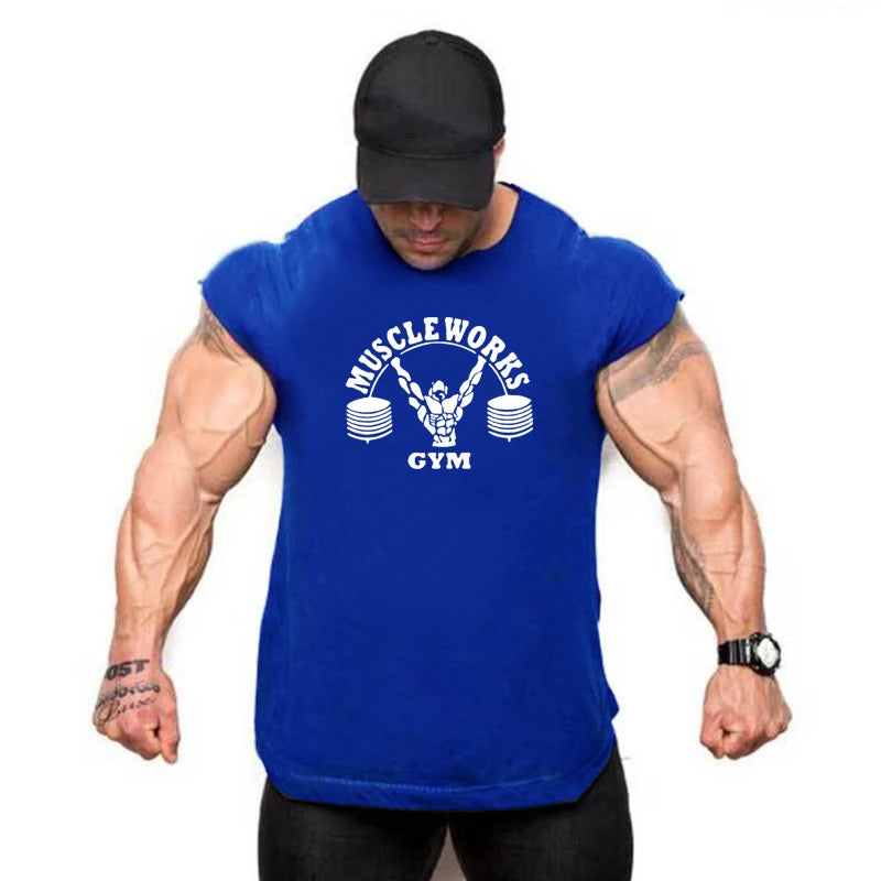 Apex Ritual – Men's Cotton Stringer Tank Top – Sleeveless Bodybuilding Gym Vest