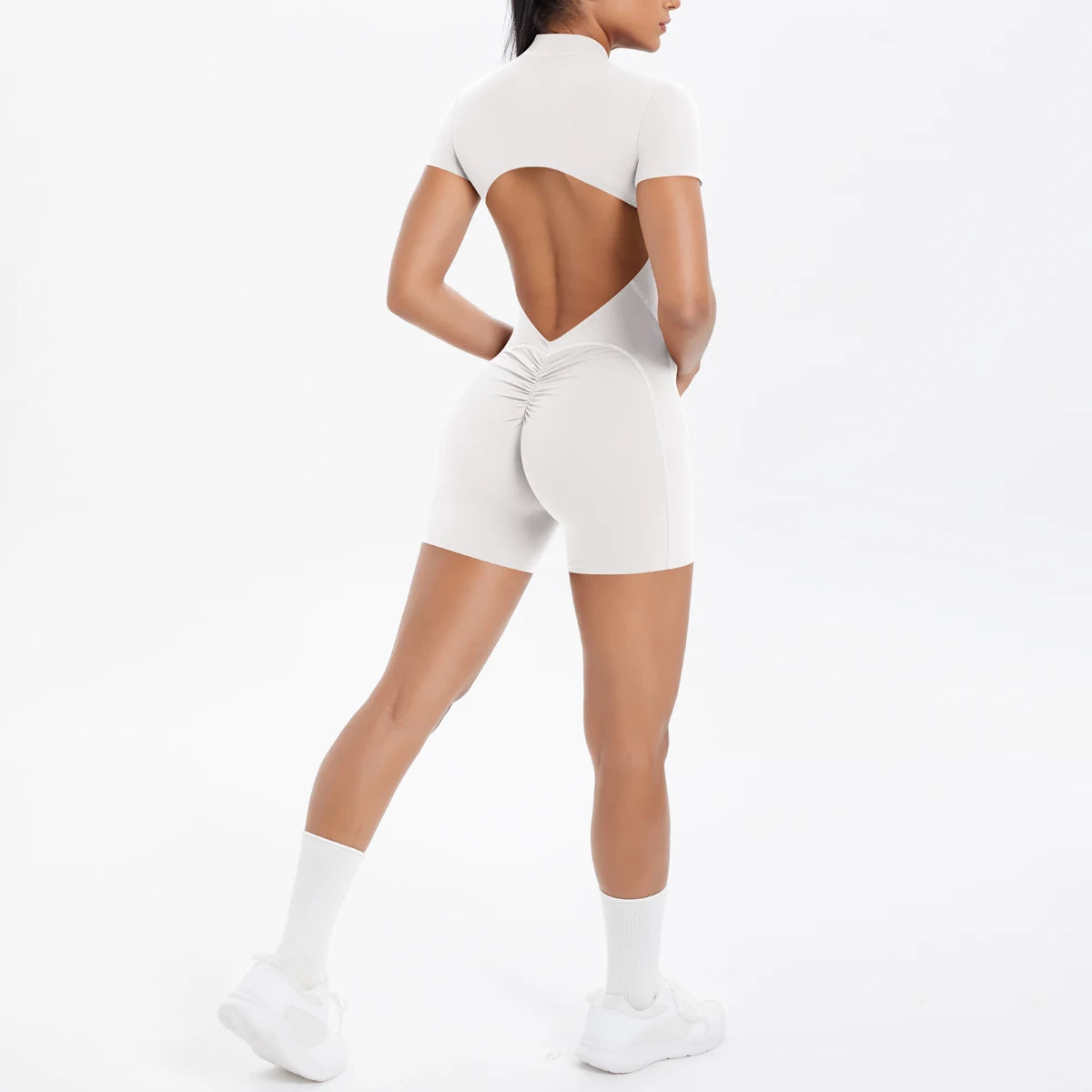 Apex Ritual – Women's One-Piece Training Jumpsuit – Zip-Front Workout Bodysuit