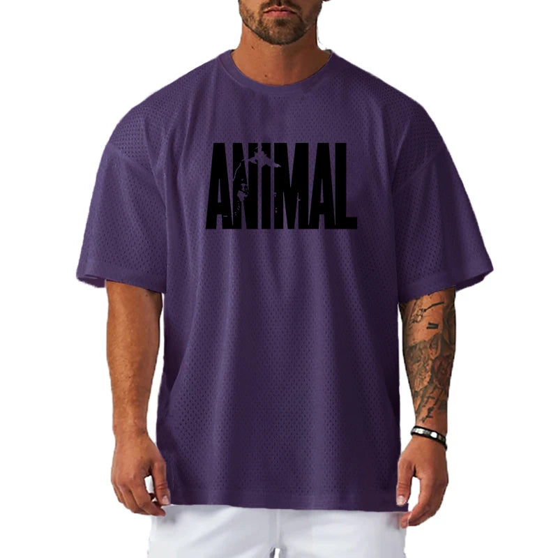 Apex Ritual – Men's Oversized Mesh Gym T-Shirt – Quick-Dry Training & Running Tee