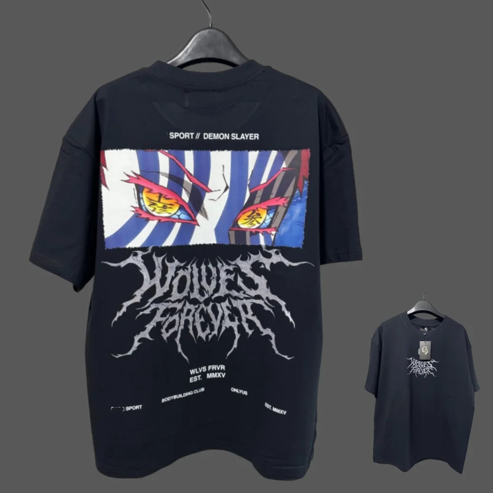 Apex Ritual – Anime Print Men's Crewneck T-Shirt – Loose Casual Fitness Training Cotton Tee