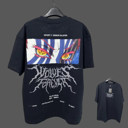 Apex Ritual – Anime Print Men's Crewneck T-Shirt – Loose Casual Fitness Training Cotton Tee