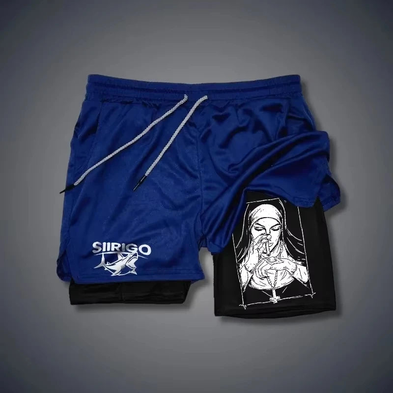 Apex Ritual – Men's 2-in-1 Sports Shorts – Quick-Dry Double-Layered Running Training Shorts