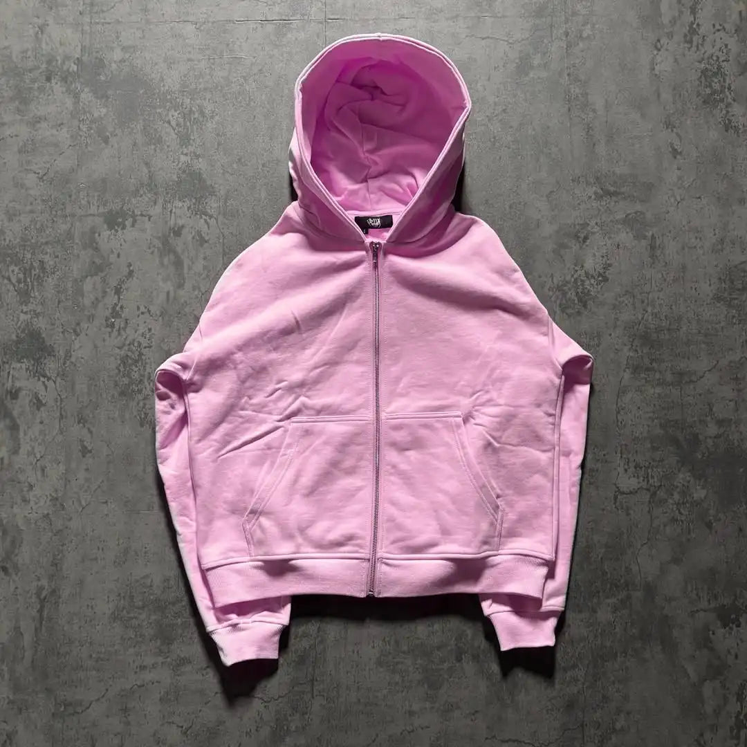 Apex Ritual – New Fashion High Street Pink Vine Pattern Embroidered Women Sports Hoodie – Gothic Style
