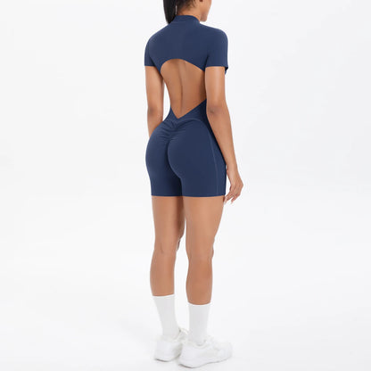 Apex Ritual – Women's One-Piece Training Jumpsuit – Zip-Front Workout Bodysuit