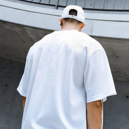 Apex Ritual – Men's Oversized Mesh Gym T-Shirt – Quick-Dry Training & Running Tee