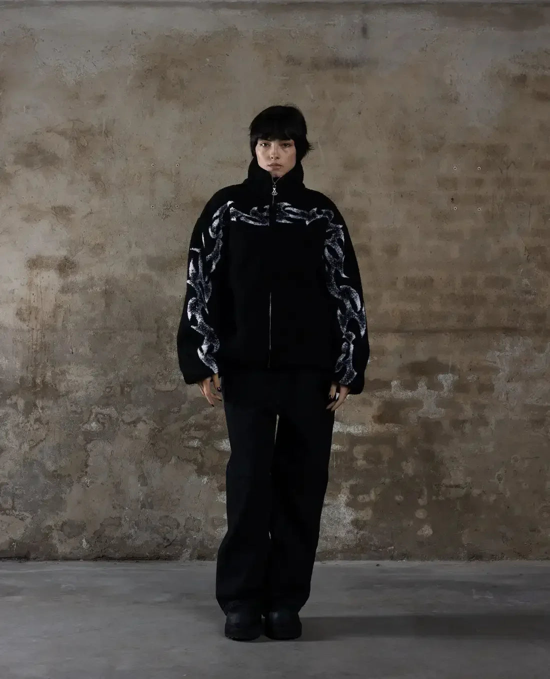 Apex Ritual – Street Cool Original Graphic Printed Jacket – Upright Collar Zipper Retro Hip Hop